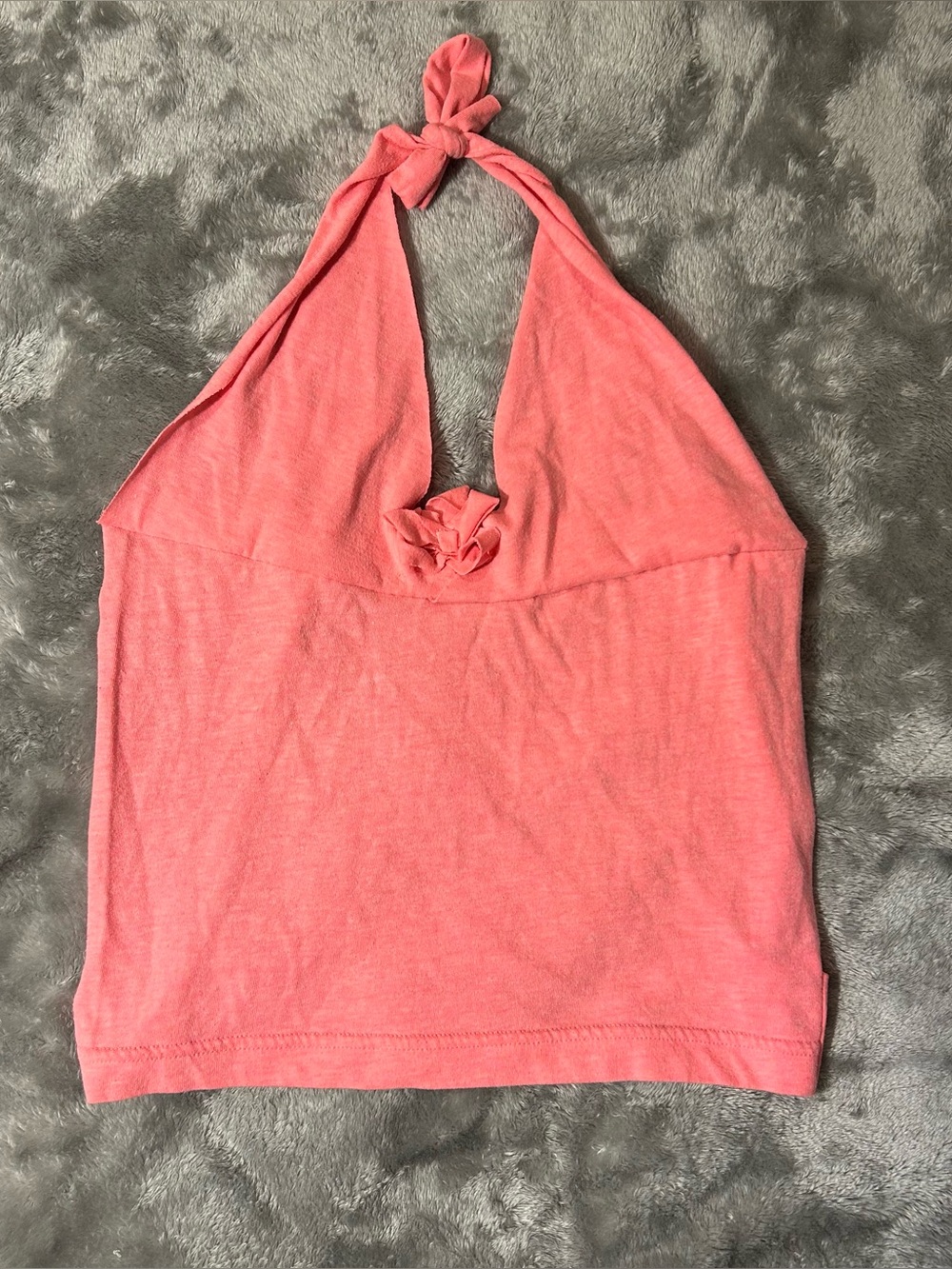 Coral Pink Backless Halter Tank Top